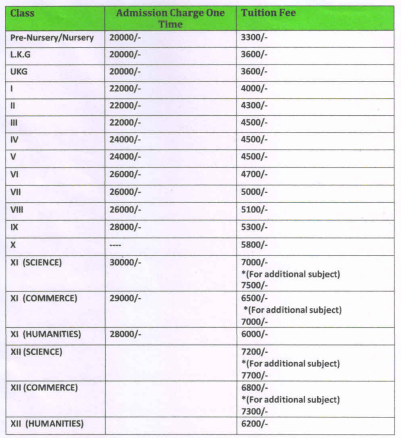 Fees Structure at National Public School
